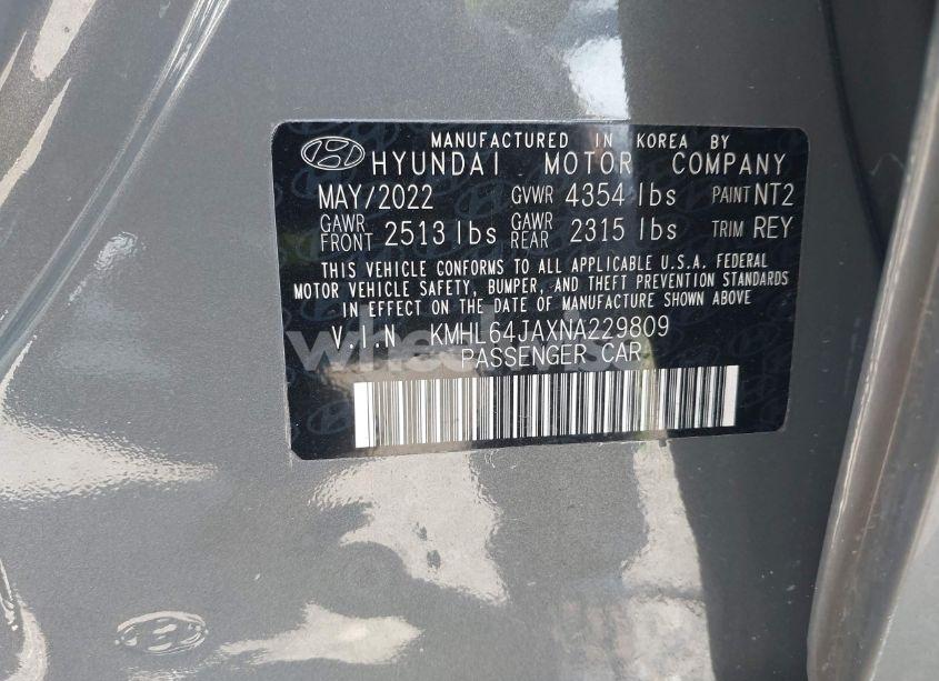 Photo 9 of 2022 Hyundai Sonata SEL (VIN KMHL64JAXNA229809)