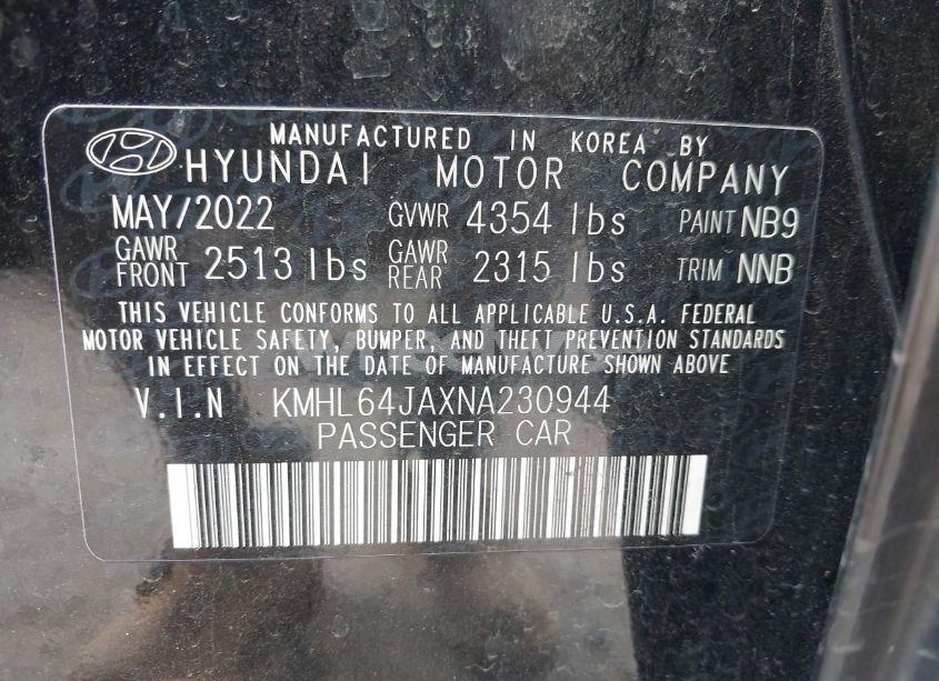 Photo 9 of 2022 Hyundai Sonata SEL (VIN KMHL64JAXNA230944)
