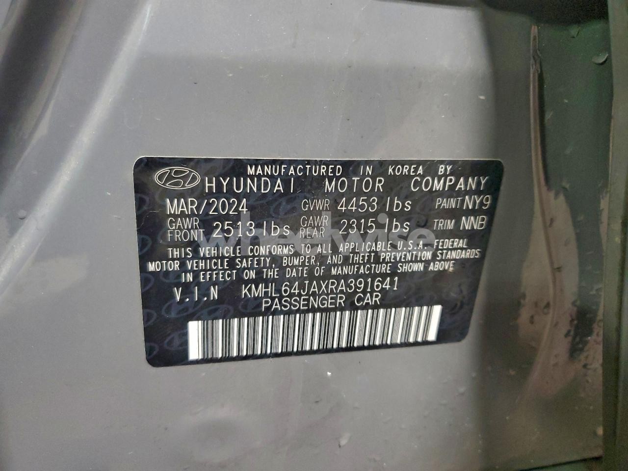 Photo 12 of 2024 HYUNDAI SONATA SEL (VIN KMHL64JAXRA391641)