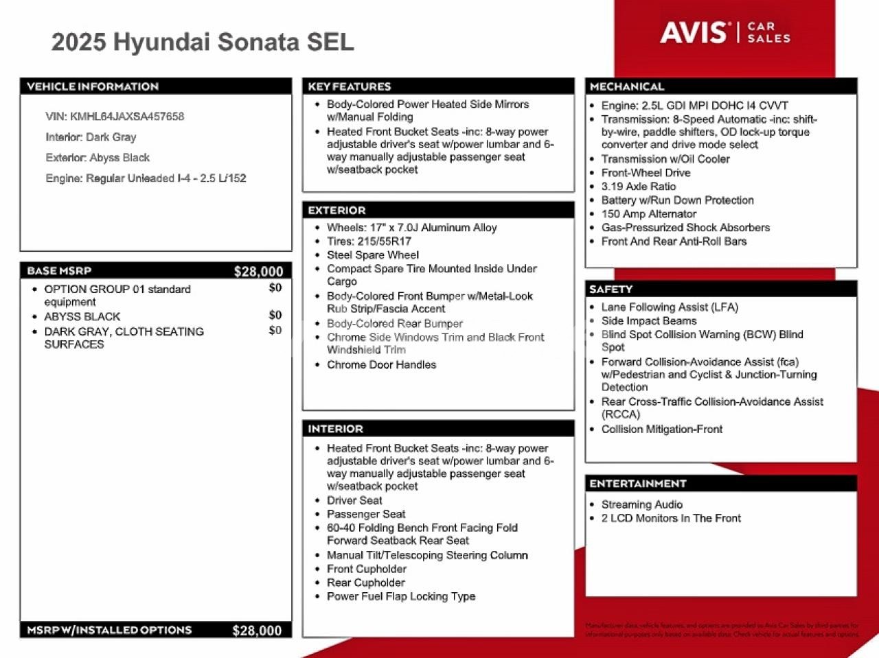 Photo 12 of 2025 HYUNDAI SONATA SEL (VIN KMHL64JAXSA457658)