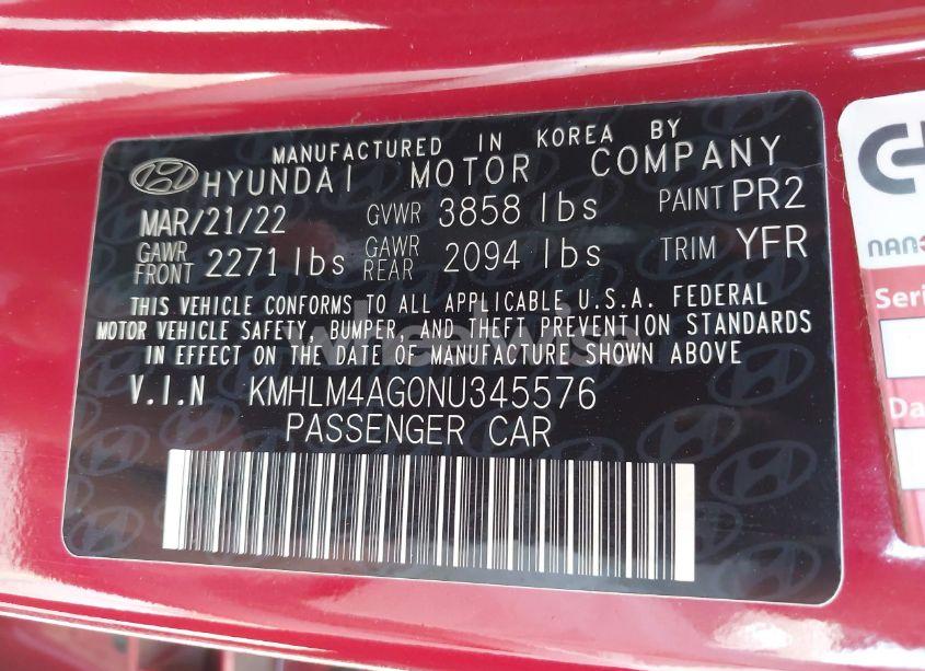 Photo 9 of 2022 Hyundai Elantra SEL (VIN KMHLM4AG0NU345576)