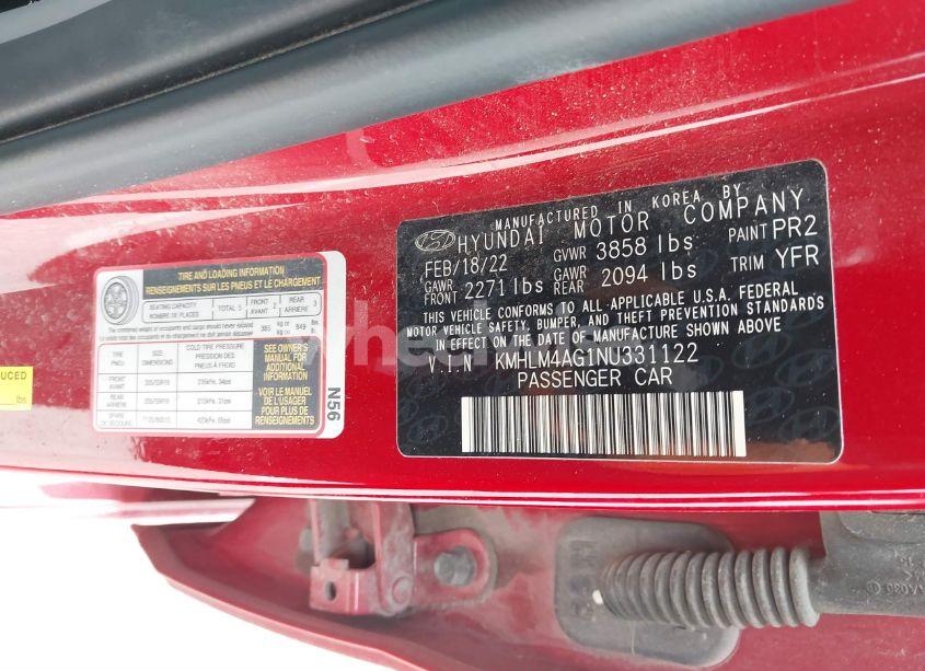 Photo 9 of 2022 Hyundai Elantra SEL (VIN KMHLM4AG1NU331122)