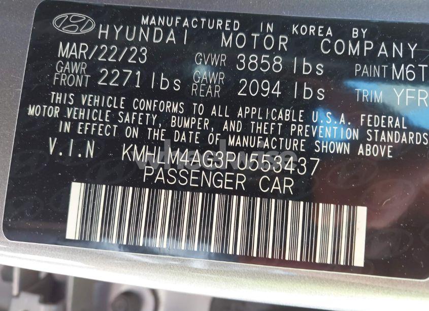 Photo 9 of 2023 Hyundai Elantra SEL (VIN KMHLM4AG3PU553437)
