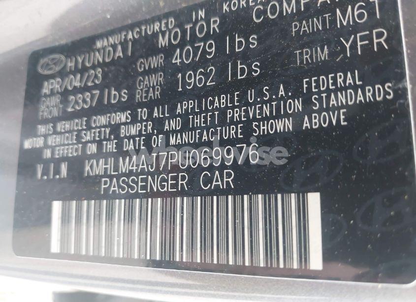 Photo 9 of 2023 Hyundai Elantra HYBRID BLUE (VIN KMHLM4AJ7PU069976)