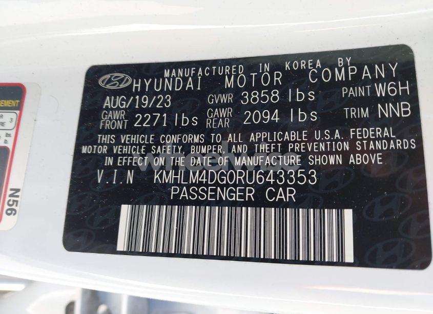 Photo 9 of 2024 Hyundai Elantra SEL (VIN KMHLM4DG0RU643353)