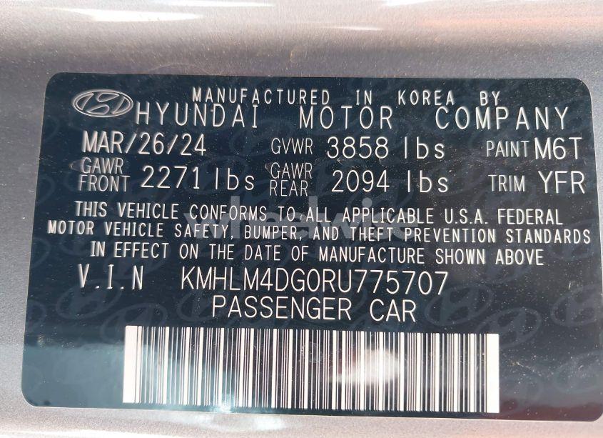 Photo 9 of 2024 Hyundai Elantra SEL (VIN KMHLM4DG0RU775707)