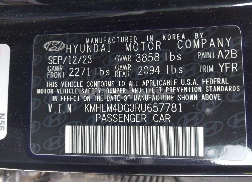 Photo 9 of 2024 Hyundai Elantra SEL (VIN KMHLM4DG3RU657781)