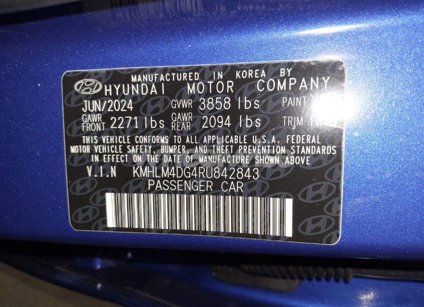Photo 9 of 2024 Hyundai Elantra SEL (VIN KMHLM4DG4RU842843)