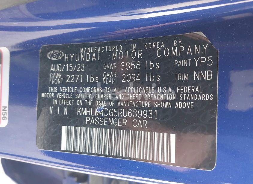 Photo 9 of 2024 Hyundai Elantra SEL (VIN KMHLM4DG5RU639931)