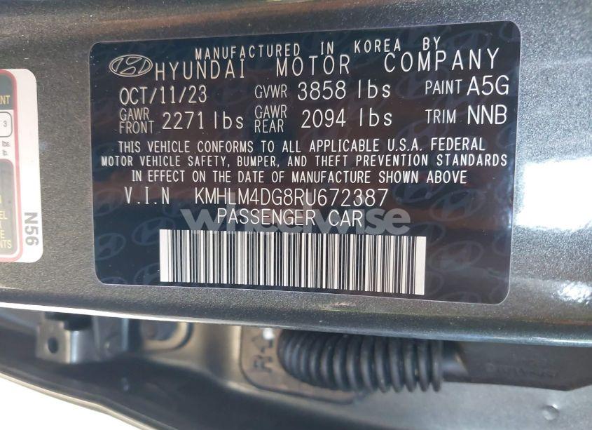 Photo 9 of 2024 Hyundai Elantra SEL (VIN KMHLM4DG8RU672387)