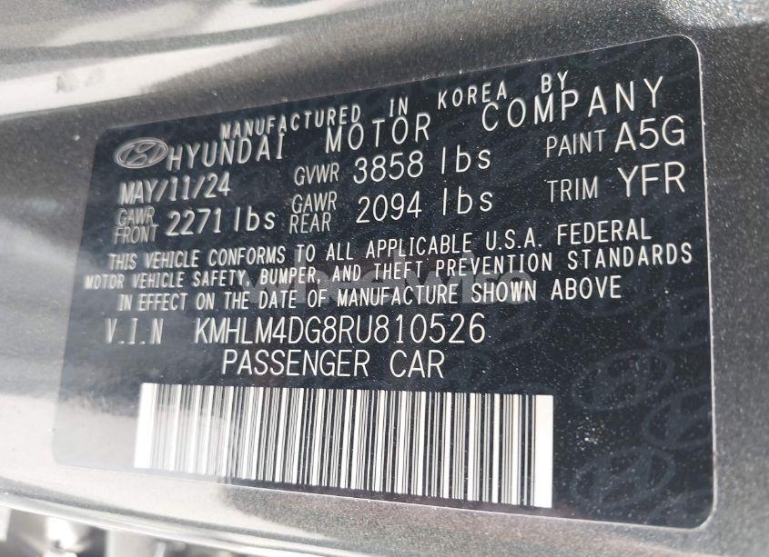Photo 9 of 2024 Hyundai Elantra SEL (VIN KMHLM4DG8RU810526)