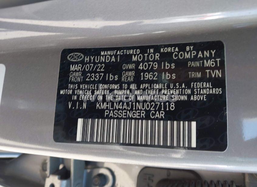 Photo 9 of 2022 Hyundai Elantra HYBRID LIMITED (VIN KMHLN4AJ1NU027118)