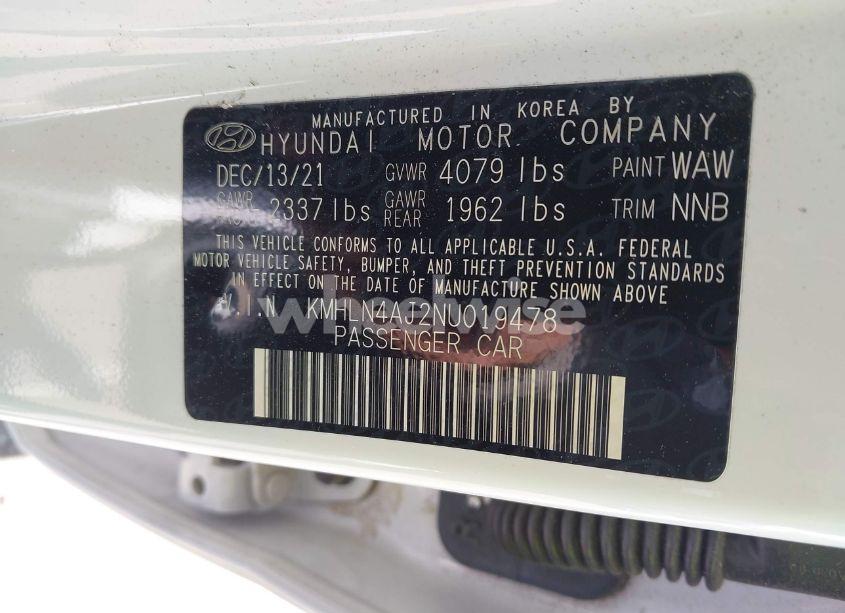 Photo 9 of 2022 Hyundai Elantra HYBRID LIMITED (VIN KMHLN4AJ2NU019478)