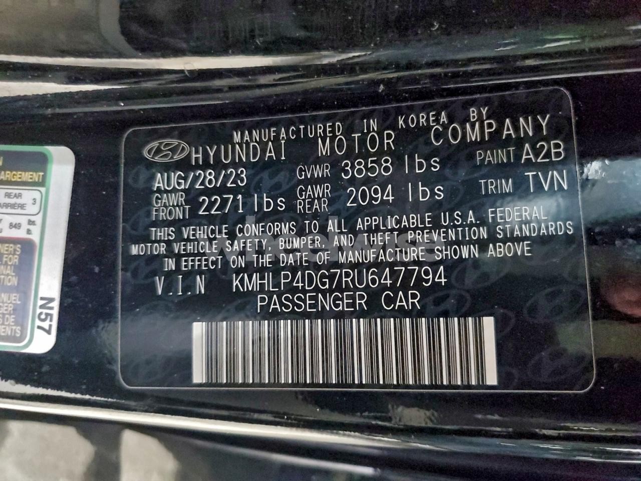 Photo 12 of 2024 HYUNDAI ELANTRA LIMITED N/A (VIN KMHLP4DG7RU647794)