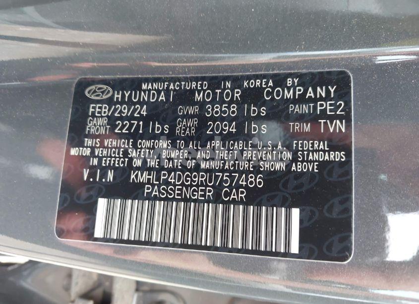 Photo 9 of 2024 Hyundai Elantra LIMITED (VIN KMHLP4DG9RU757486)