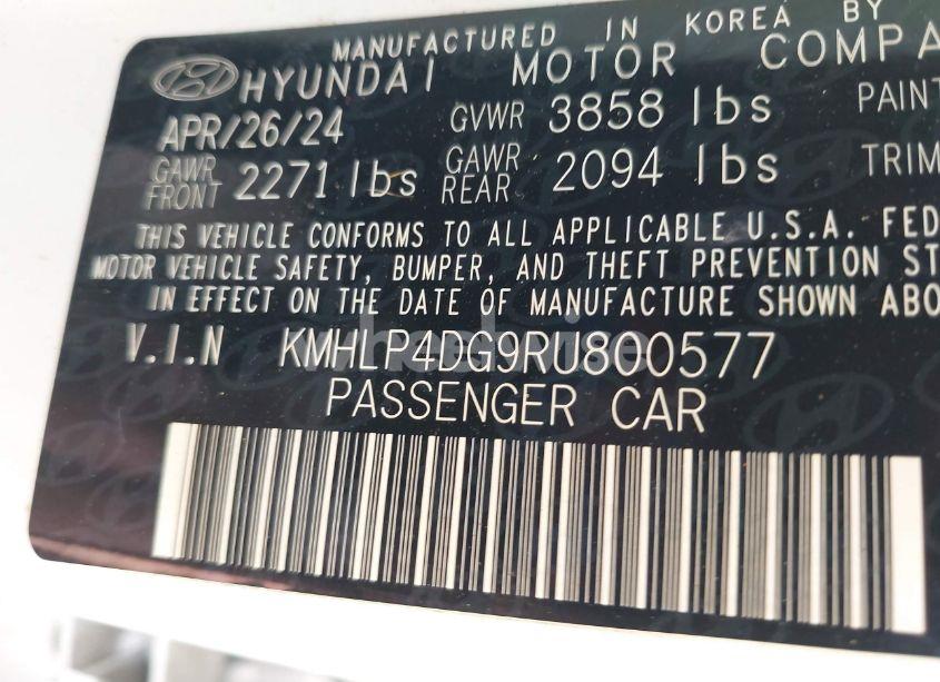 Photo 9 of 2024 Hyundai Elantra LIMITED (VIN KMHLP4DG9RU800577)