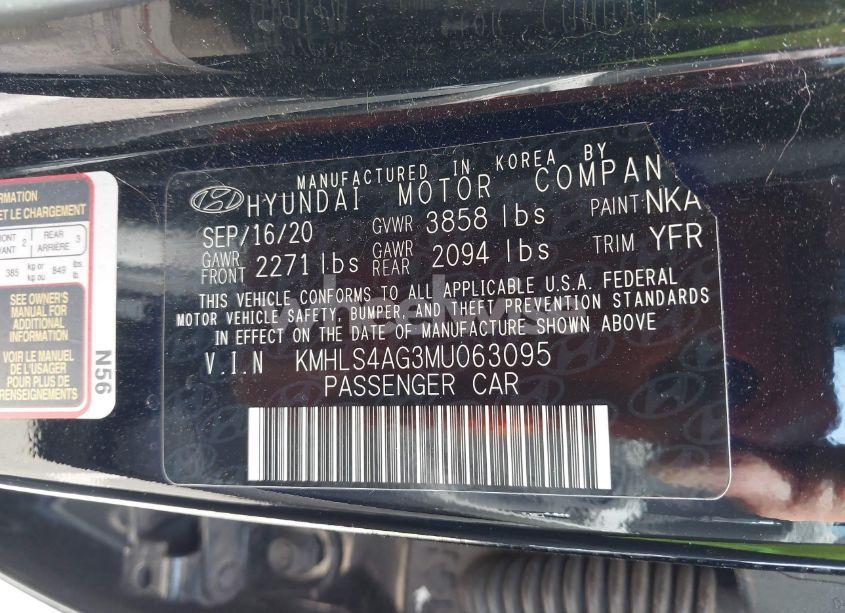 Photo 9 of 2021 Hyundai Elantra SEL (VIN KMHLS4AG3MU063095)