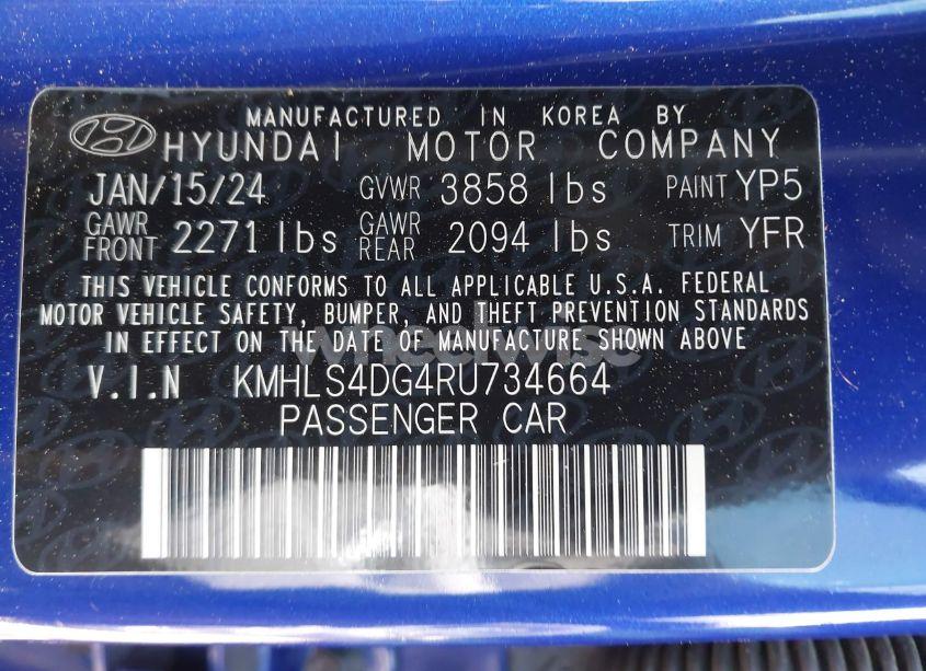 Photo 9 of 2024 Hyundai Elantra SEL (VIN KMHLS4DG4RU734664)