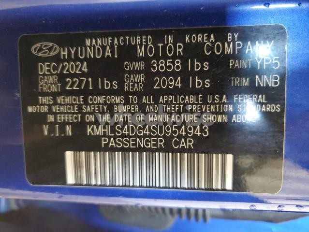 Photo 5 of 2025 HYUNDAI ELANTRA SEL (VIN KMHLS4DG4SU954943)