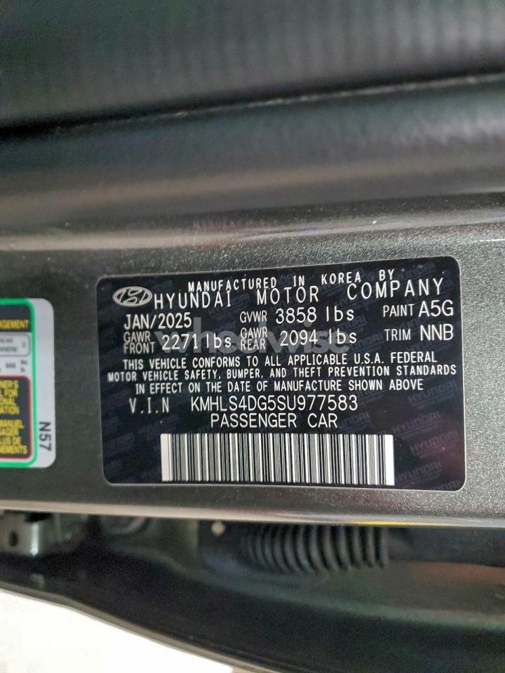 Photo 12 of 2025 HYUNDAI ELANTRA SEL (VIN KMHLS4DG5SU977583)