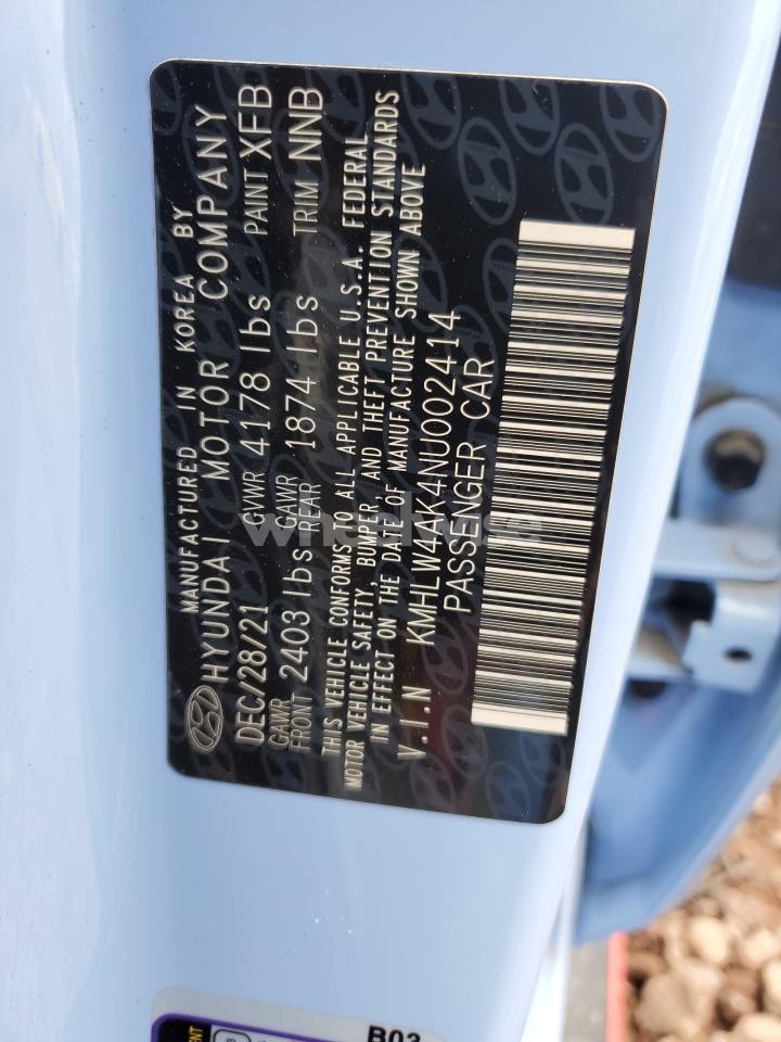 Photo 13 of 2022 HYUNDAI ELANTRA N (VIN KMHLW4AK4NU002414)