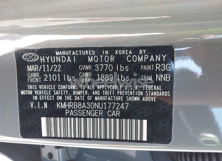 Photo 9 of 2022 Hyundai Venue SE (VIN KMHRB8A30NU177247)