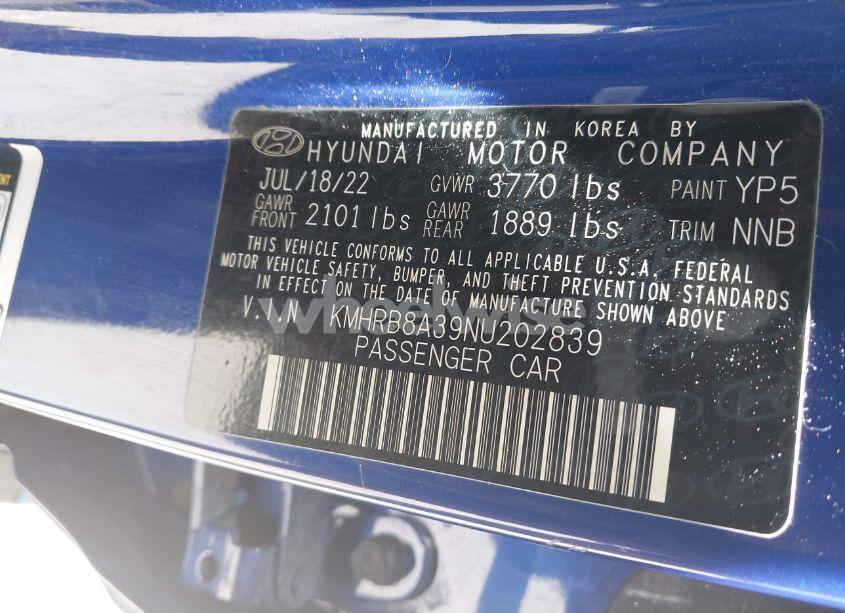 Photo 9 of 2022 Hyundai Venue SE (VIN KMHRB8A39NU202839)