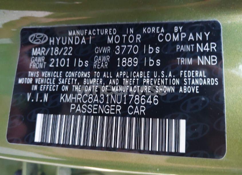 Photo 9 of 2022 Hyundai Venue SEL (VIN KMHRC8A31NU178646)