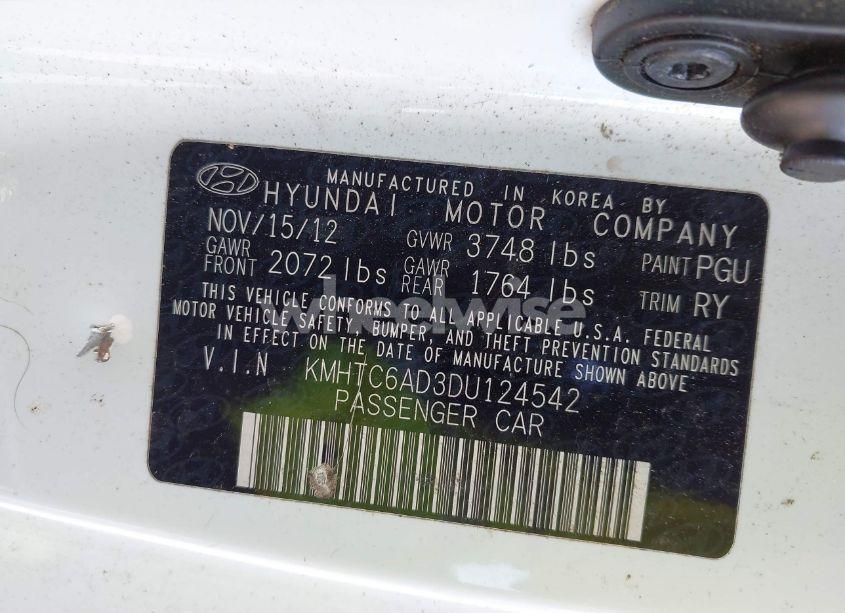 Photo 9 of 2013 Hyundai Veloster BASE W/BLACK (VIN KMHTC6AD3DU124542)