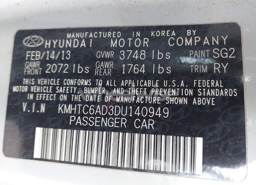 Photo 9 of 2013 Hyundai Veloster MIX (VIN KMHTC6AD3DU140949)