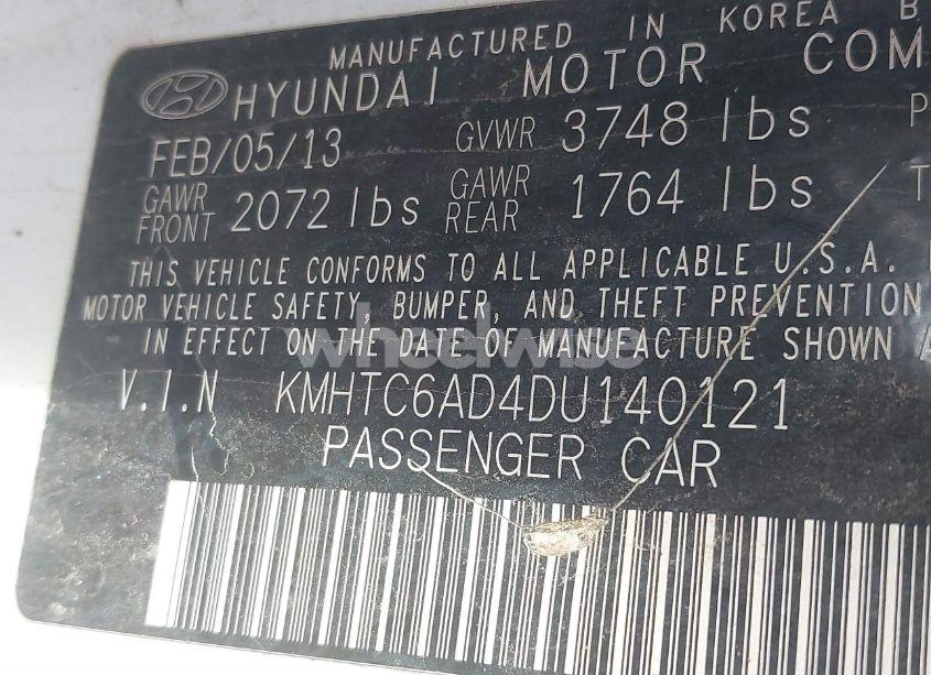 Photo 9 of 2013 Hyundai Veloster BASE W/GRAY (VIN KMHTC6AD4DU140121)