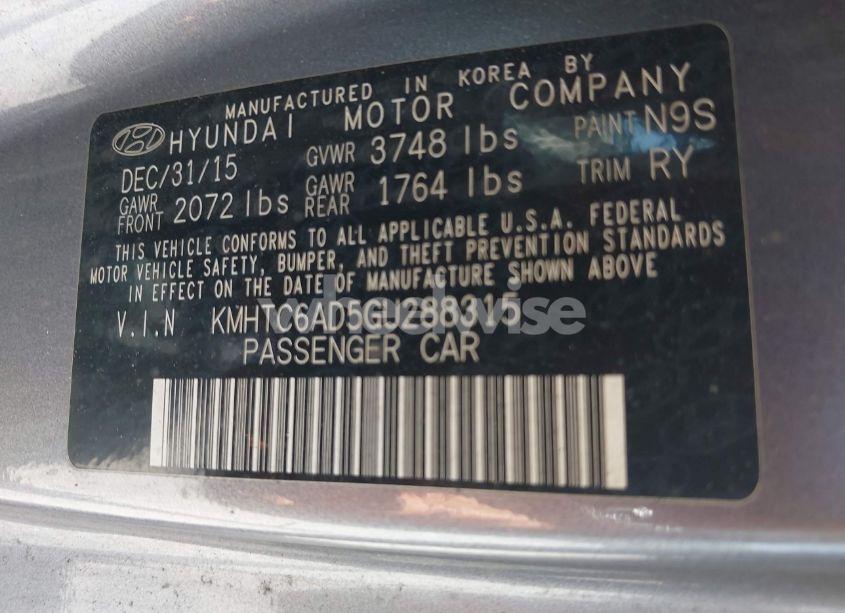 Photo 9 of 2016 Hyundai Veloster (VIN KMHTC6AD5GU288315)