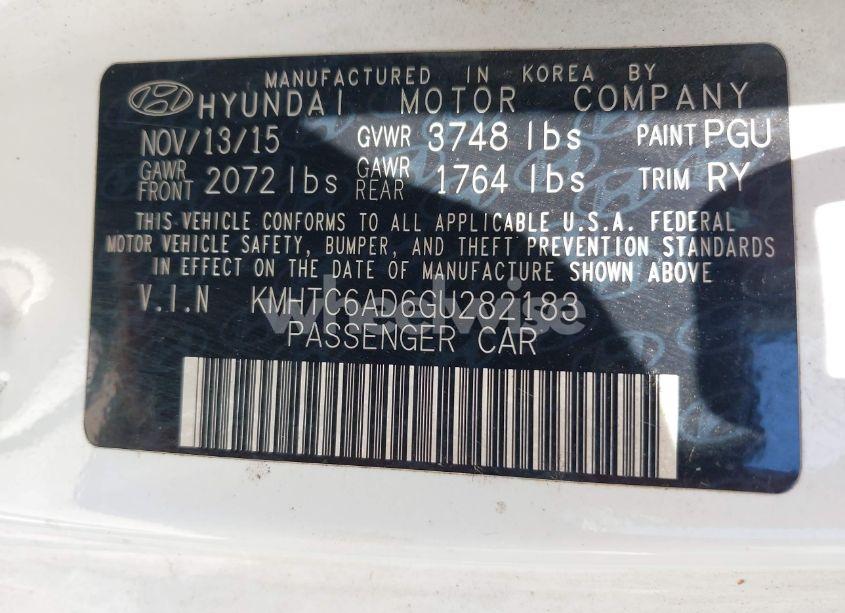 Photo 9 of 2016 Hyundai Veloster (VIN KMHTC6AD6GU282183)