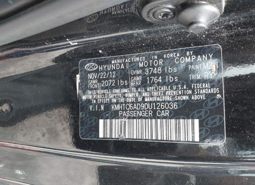 Photo 9 of 2013 Hyundai Veloster BASE W/BLACK (VIN KMHTC6AD9DU126036)