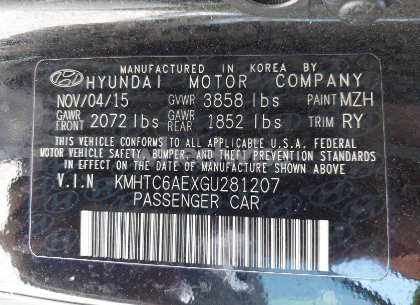 Photo 9 of 2016 Hyundai Veloster TURBO (VIN KMHTC6AEXGU281207)