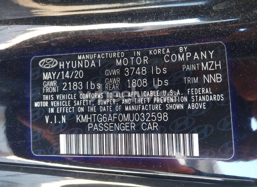 Photo 9 of 2021 Hyundai Veloster 2.0 (VIN KMHTG6AF0MU032598)