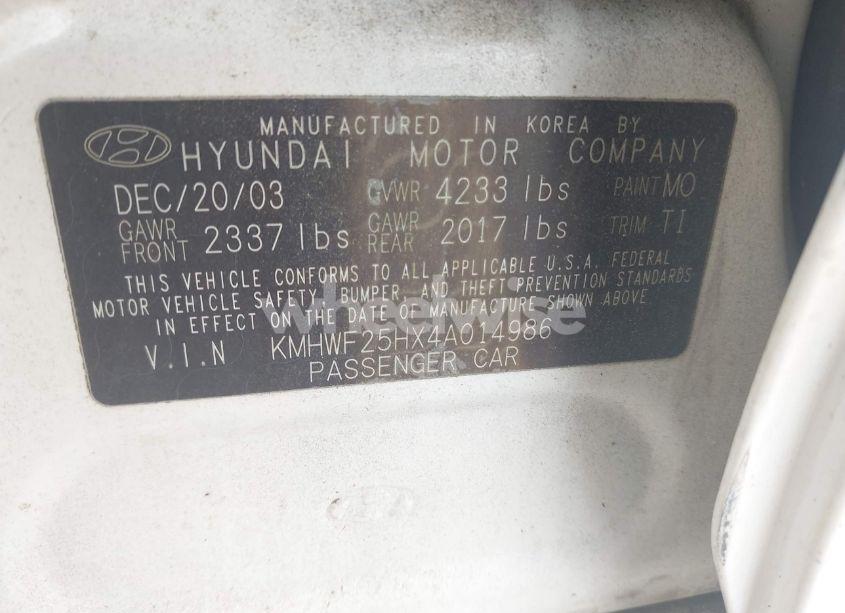 Photo 9 of 2004 Hyundai Sonata (VIN KMHWF25HX4A014986)