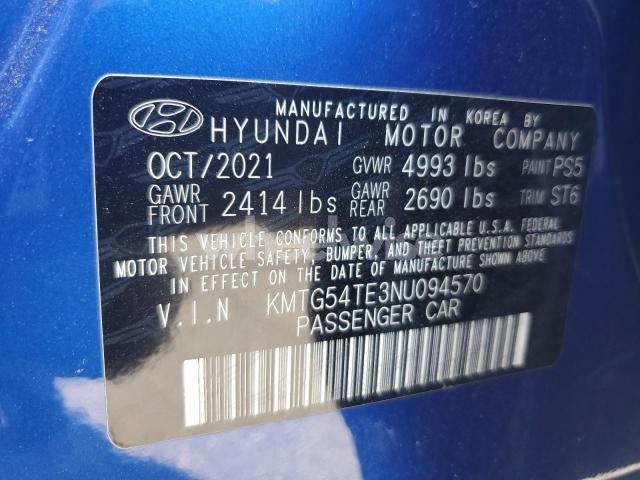 Photo 9 of 2022 GENESIS G70 BASE N/A (VIN KMTG54TE3NU094570)