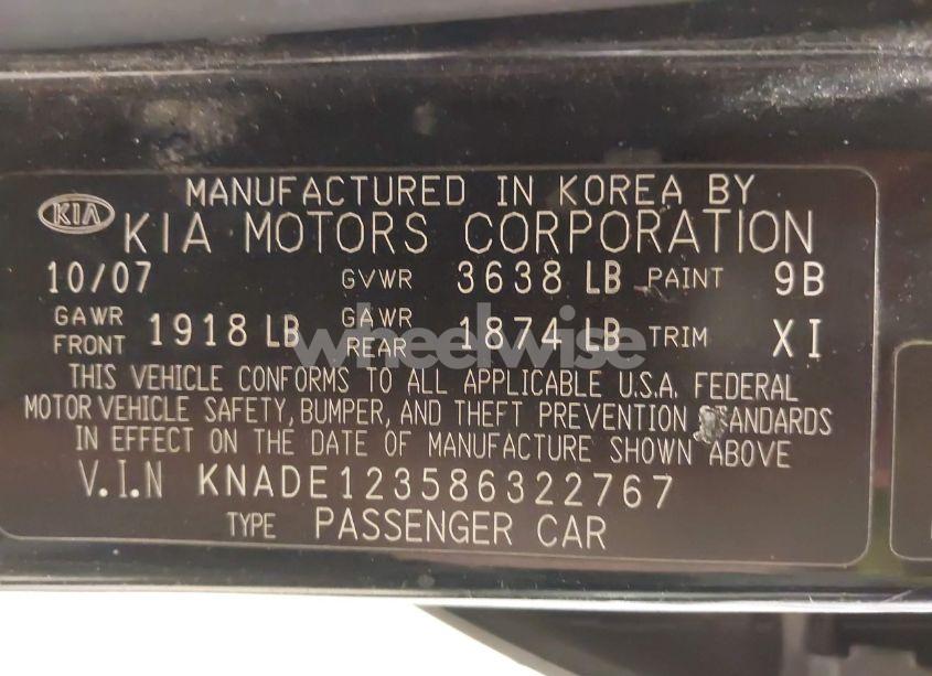 Photo 9 of 2008 Kia Rio LX (VIN KNADE123586322767)