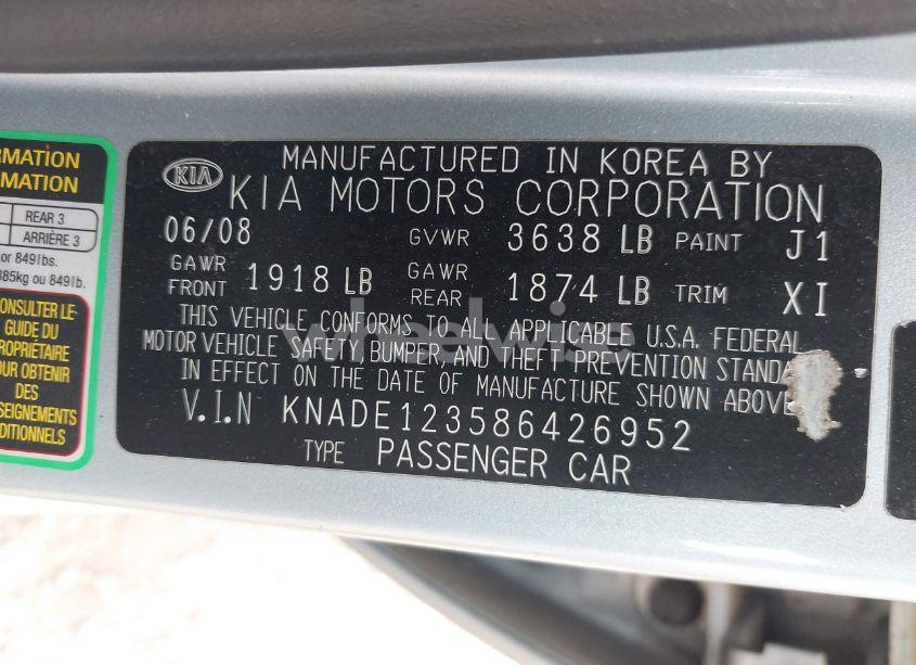 Photo 9 of 2008 Kia Rio LX (VIN KNADE123586426952)