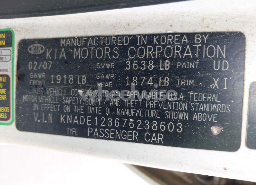 Photo 9 of 2007 Kia Rio LX (VIN KNADE123676238603)