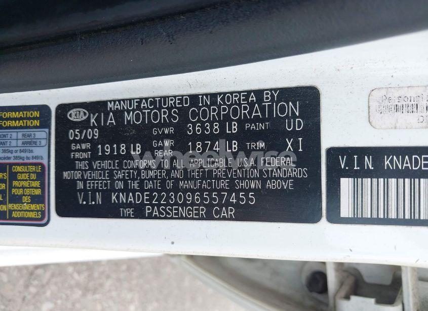 Photo 9 of 2009 Kia Rio SX (VIN KNADE223096557455)
