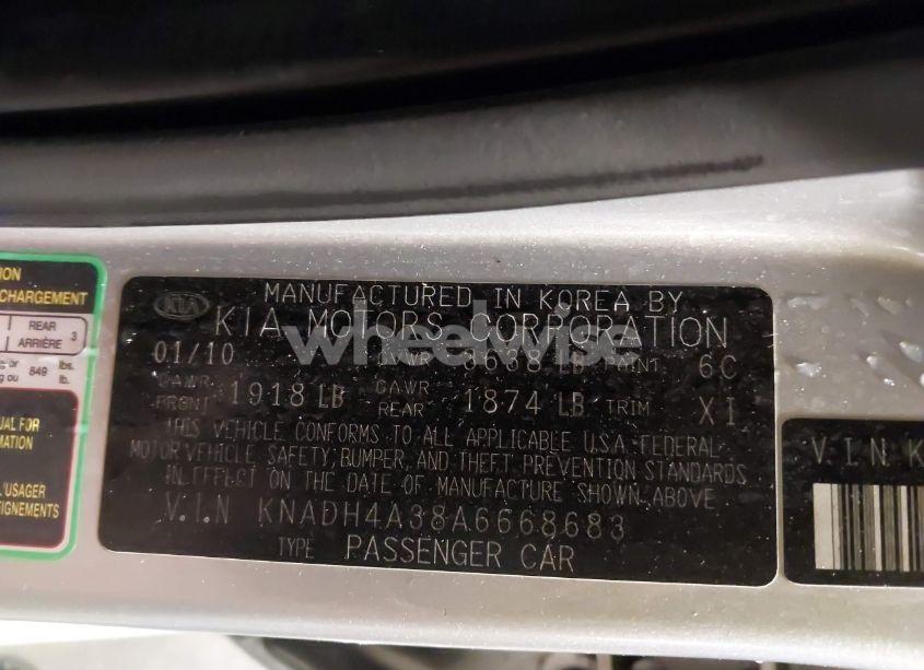 Photo 9 of 2010 Kia Rio LX (VIN KNADH4A38A6668683)