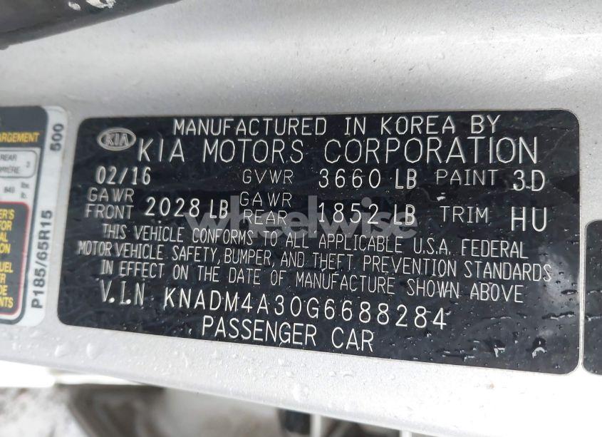 Photo 9 of 2016 Kia Rio LX (VIN KNADM4A30G6688284)