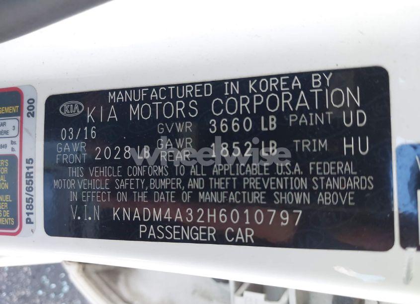 Photo 9 of 2017 Kia Rio LX (VIN KNADM4A32H6010797)