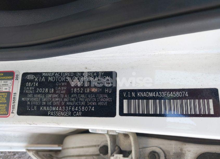 Photo 9 of 2015 Kia Rio LX (VIN KNADM4A33F6458074)