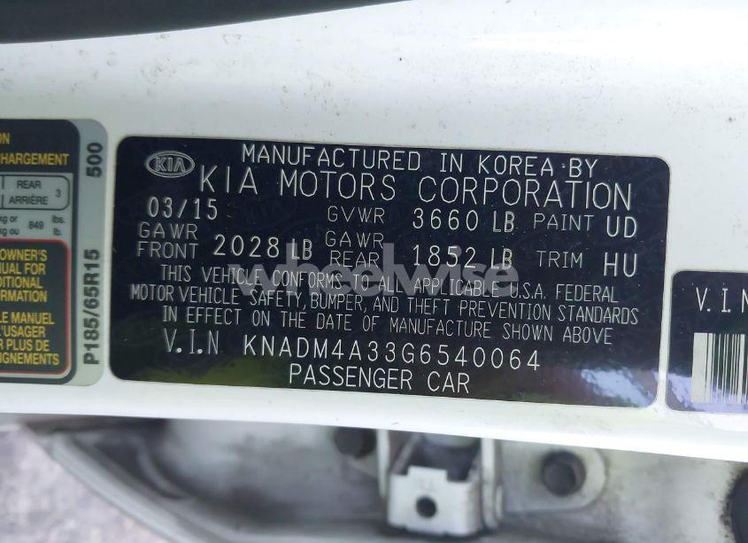 Photo 9 of 2016 Kia Rio LX (VIN KNADM4A33G6540064)