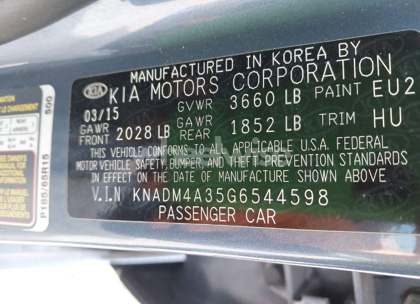 Photo 9 of 2016 Kia Rio LX (VIN KNADM4A35G6544598)