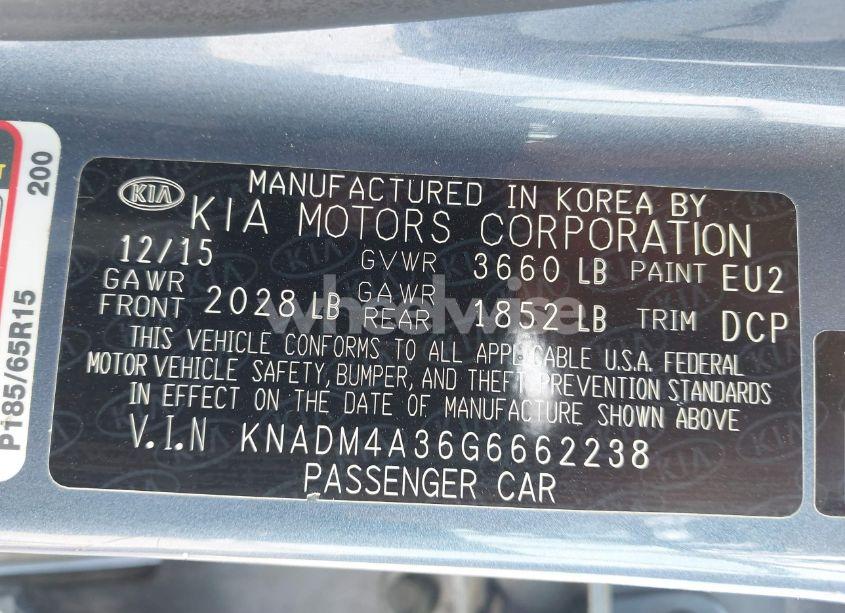 Photo 9 of 2016 Kia Rio LX (VIN KNADM4A36G6662238)