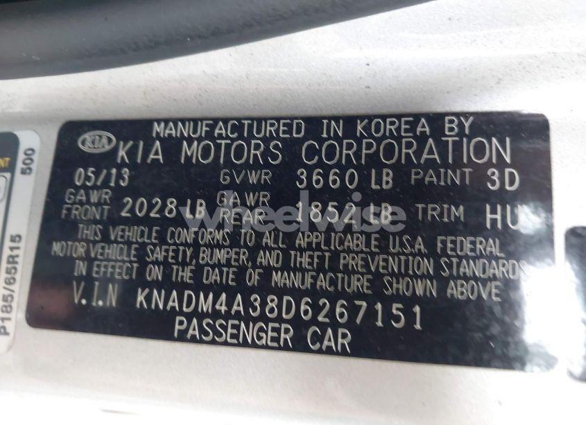 Photo 9 of 2013 Kia Rio LX (VIN KNADM4A38D6267151)